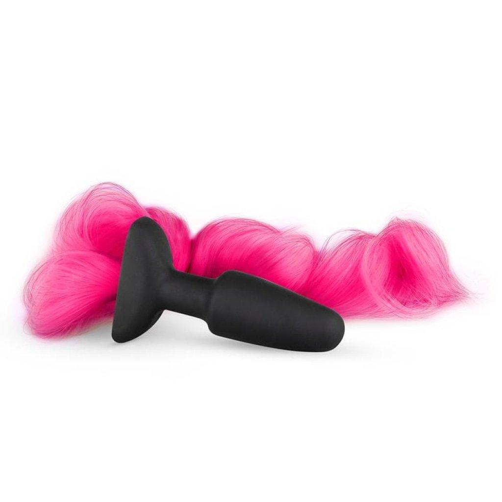 Silicone Butt Plug With Tail Pink - Naughty by Nature Adult Store