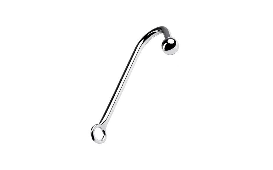 Silver Metal Anal Hook w Ball - Naughty by Nature Adult Store