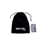 Silver Metal Anal Plug Small w Black Tail - Adult Toys