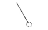 Silver Metal Beaded Urethral Plug w Ring - Adult Toys