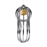 Silver Metal Birdcage Cock Cage - Adult Toys