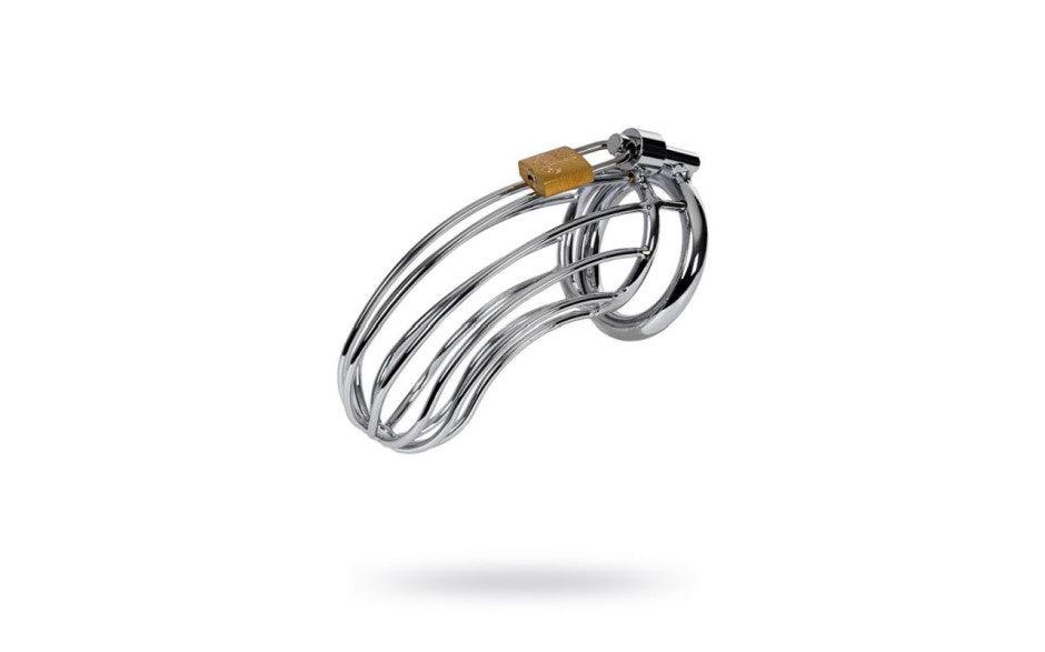 Silver Metal Birdcage Cock Cage - Adult Toys