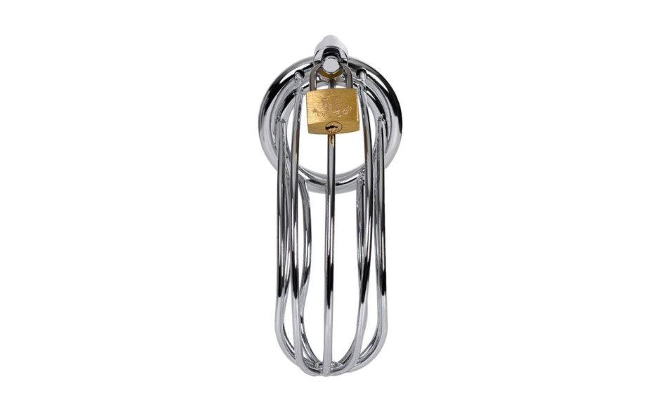 Silver Metal Birdcage Cock Cage - Adult Toys