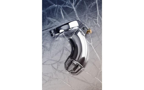 Silver Metal Cock Cage w Rings and Lock - Adult Toys