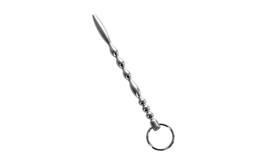 Silver Metal Urethral Plug w Ring - Naughty by Nature Adult Store