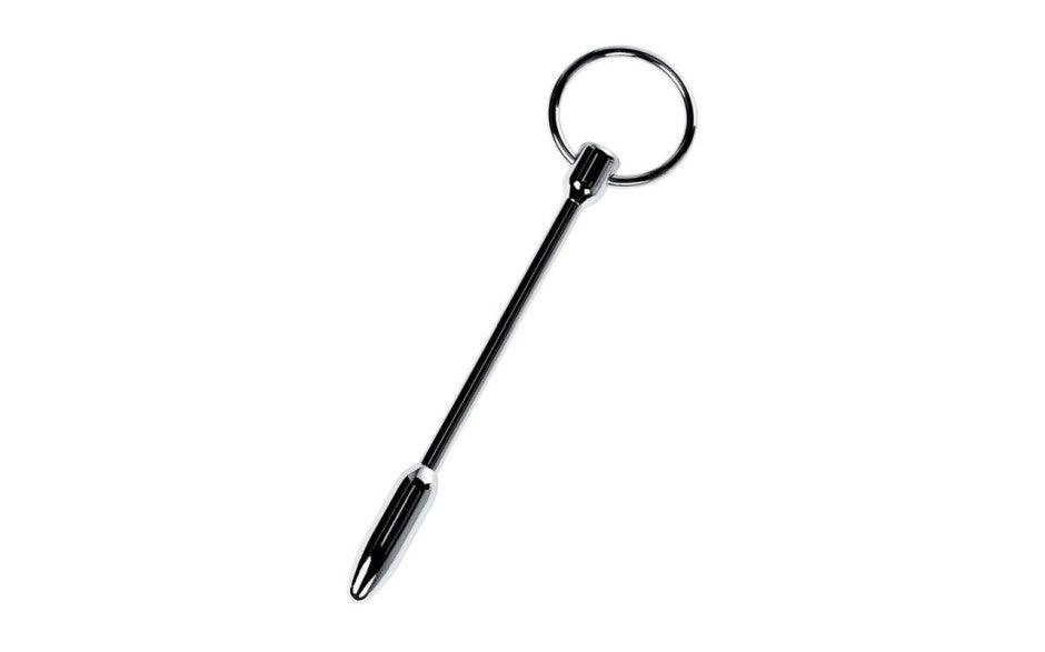 Silver Metal Urethral Plug w Ring - Naughty by Nature Adult Store