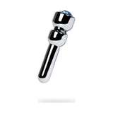 Silver Metal Urethral Plug w Sapphire Rhinestone Small - Adult Toys