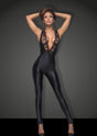 Sleeveless Power Wetlook Overall With Lace - Lingerie