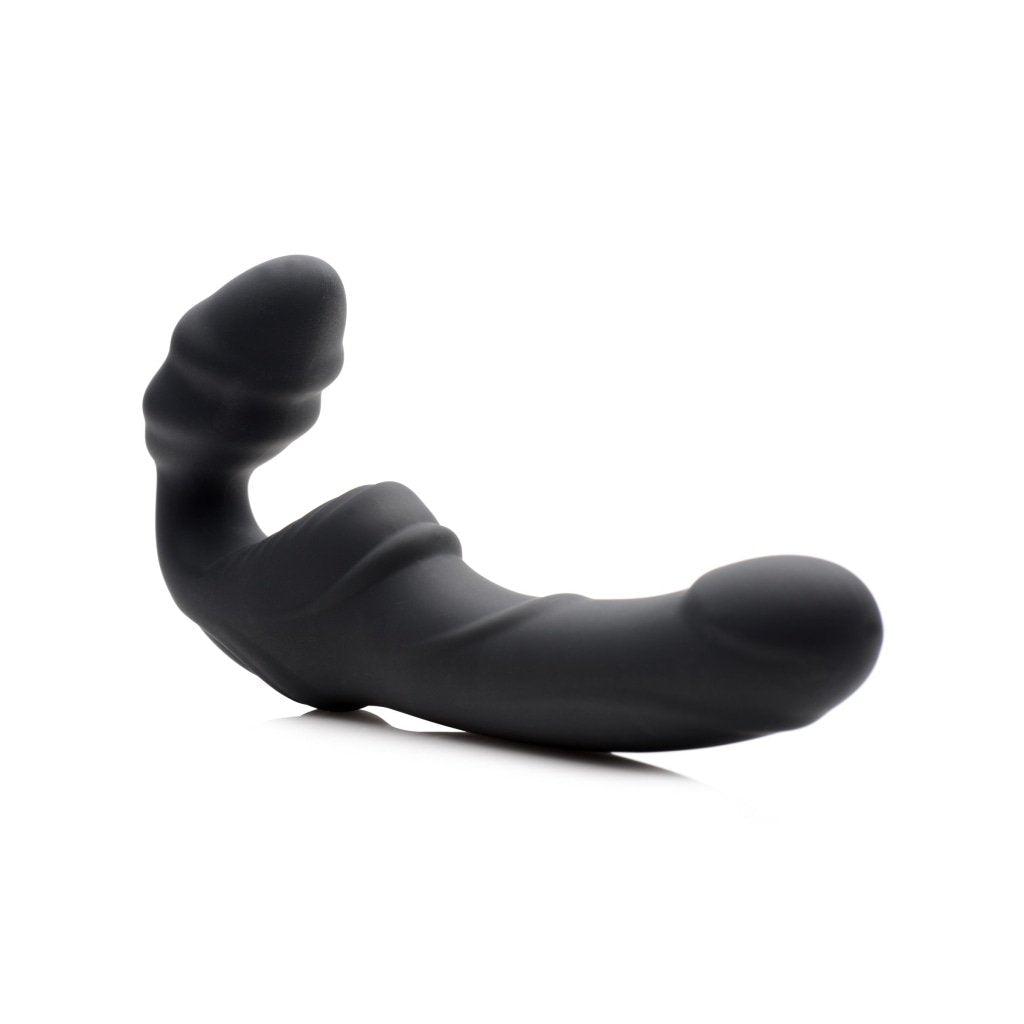 Slim Rider Ribbed Vibrating Silicone Strapless Strap On - Naughty by Nature Adult Store