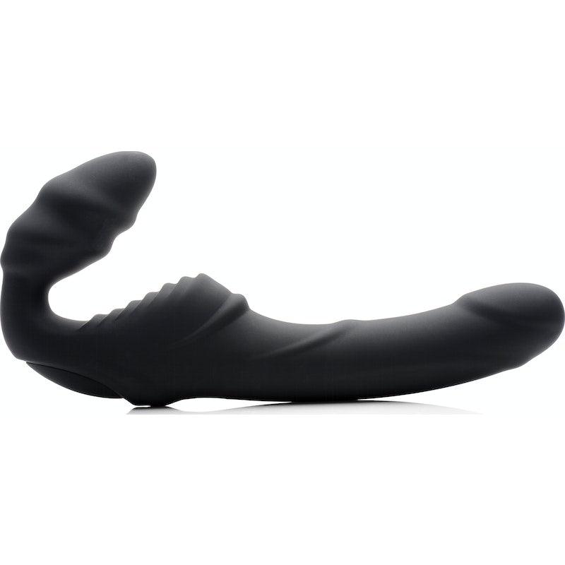 Slim Rider Ribbed Vibrating Silicone Strapless Strap On - Naughty by Nature Adult Store