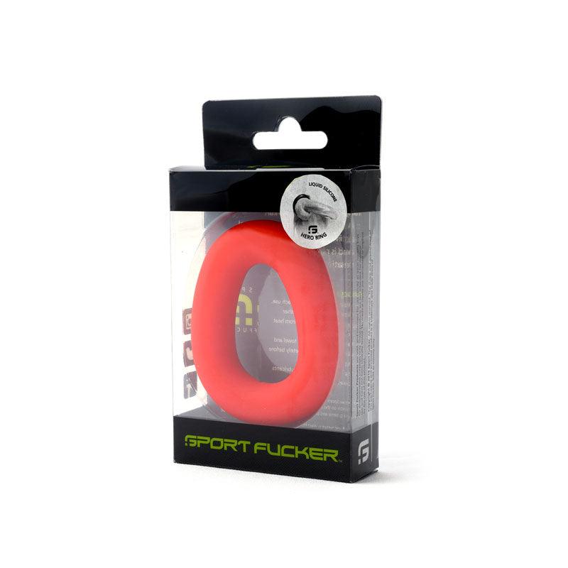 Sport Fucker Hero Ring - Red - Red Cock Ring - Naughty by Nature Adult Store