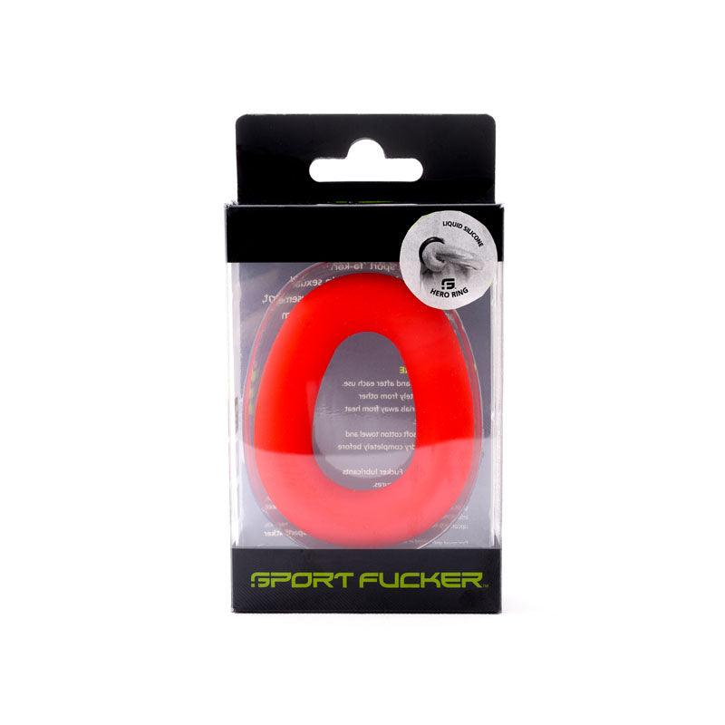 Sport Fucker Hero Ring - Red - Red Cock Ring - Naughty by Nature Adult Store