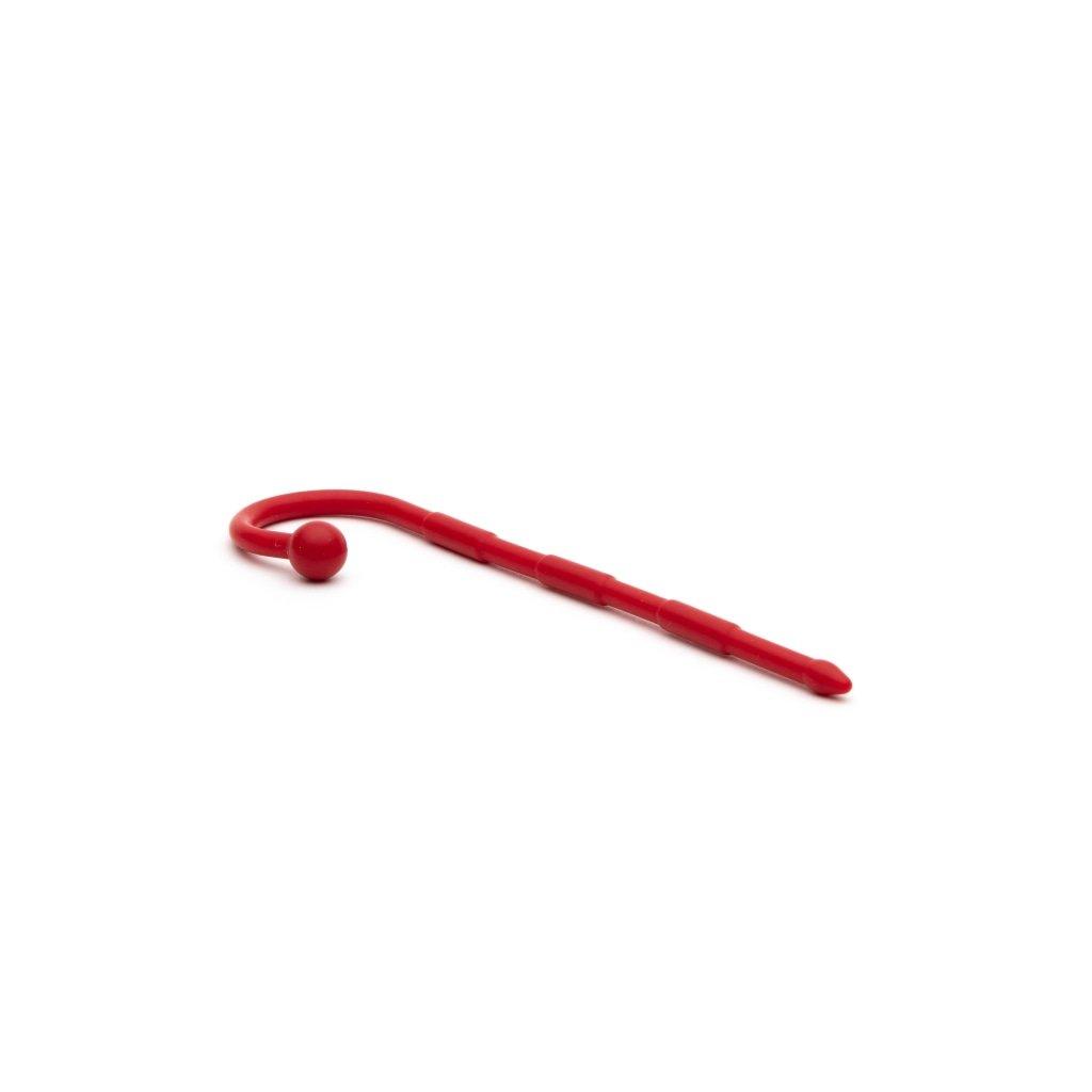 Sport Fucker Ultra Sound Silicone Urethral Plug with Handle – Red - Adult Toys