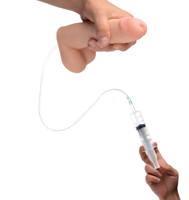 Squirting Dildo 8in with Syringe - Adult Toys