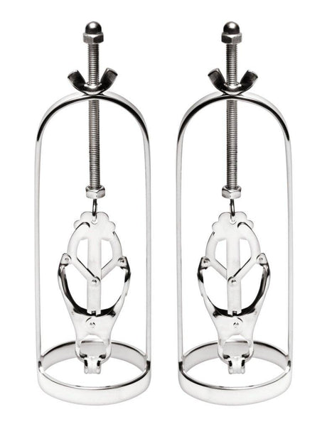 Stainless Steel Clover Clamp Nipple Stretcher - Adult Toys