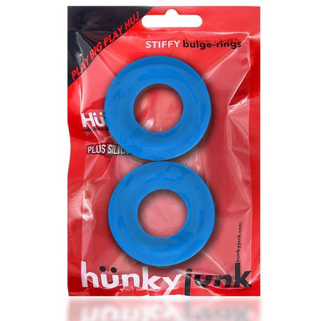 Stiffy 2 Pc Bulge Cockrings by HunkyJunk Teal Ice - Naughty by Nature Adult Store