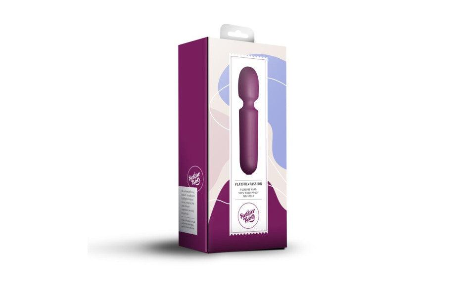SugarBoo Playful Passion Wand Vibe Burgundy - Adult Toys