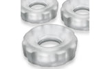 Super Hunkyjunk 3 Pc Cockrings Clear Ice - Adult Toys