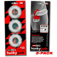 Super Hunkyjunk 3 Pc Cockrings Clear Ice - Naughty by Nature Adult Store