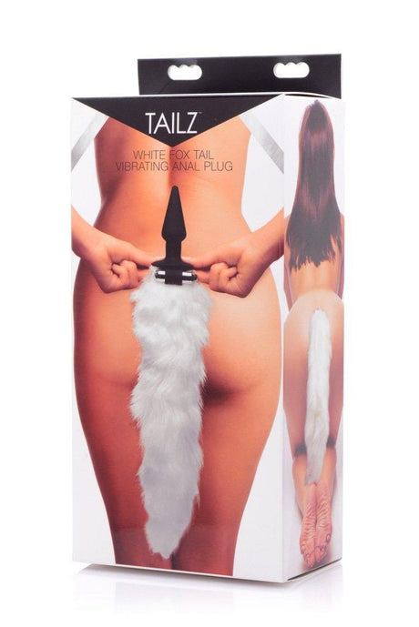 Tailz White Fox Tail Vibrating Anal Plug – Rechargeable Silicone Toy - Adult Toys