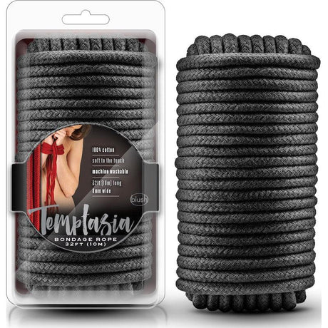 Temptasia Bondage Rope 10m Black - Adult Toys
