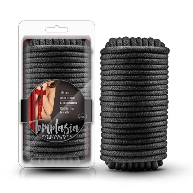 Temptasia Bondage Rope 10m Black - Adult Toys