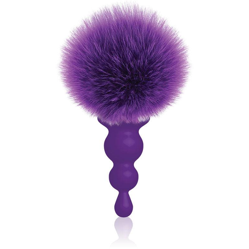 The 9's Cottontails, Beaded, Purple - Purple Butt Plug with Bunny Tail - Naughty by Nature Adult Store