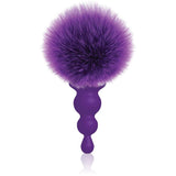The 9's Cottontails, Beaded, Purple - Purple Butt Plug with Bunny Tail - Anal Toys