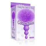 The 9's Cottontails, Beaded, Purple - Purple Butt Plug with Bunny Tail - Anal Toys