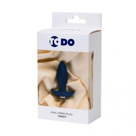 ToDo Fancy Vibrating Anal Plug – Blue Silicone Cone with Vibro Bullet - Adult Toys