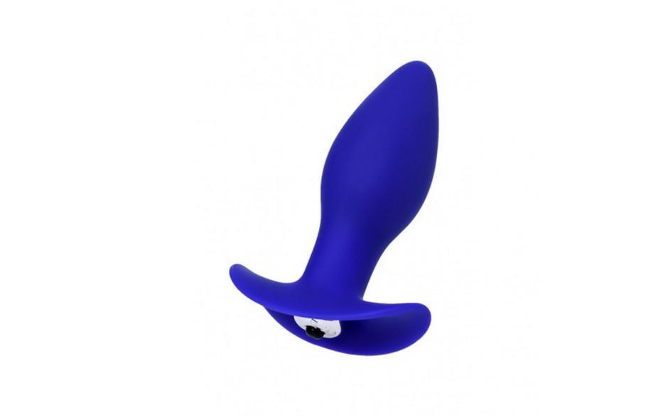 ToDo Fancy Vibrating Anal Plug – Blue Silicone Cone with Vibro Bullet - Adult Toys