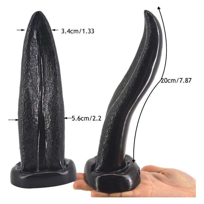 Tongue Shape Anal Plug Black - Naughty by Nature Adult Store