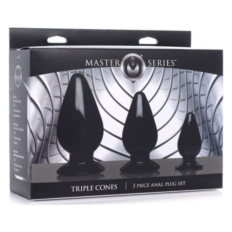 Triple Cones 3 Pc Anal Plug Set Black - Naughty by Nature Adult Store