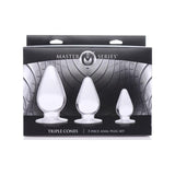 Triple Cones 3 Pc Anal Plug Set Clear - Adult Toys