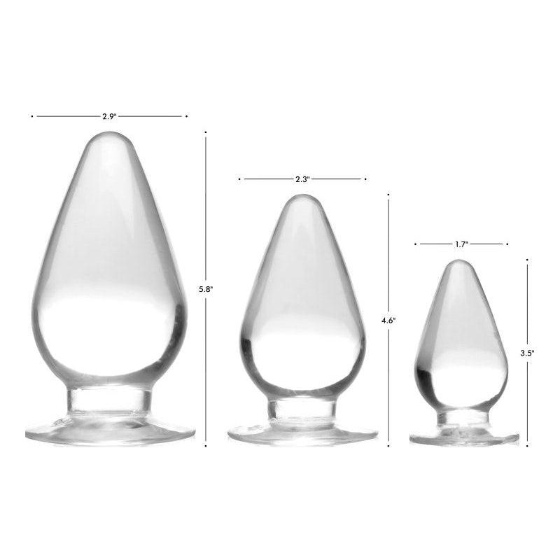 Triple Cones 3 Pc Anal Plug Set Clear - Adult Toys