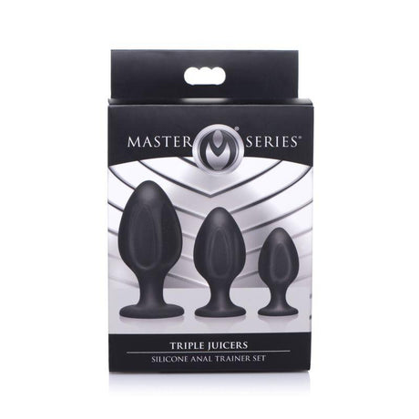 Triple Juicers Silicone Anal Plug Set Black - Naughty by Nature Adult Store