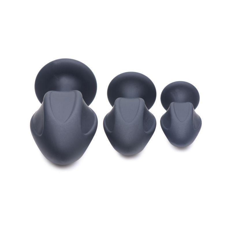 Triple Juicers Silicone Anal Plug Set Black - Naughty by Nature Adult Store