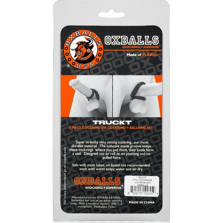 Truckt 2 Pc Cockring Set Black - Adult Toys
