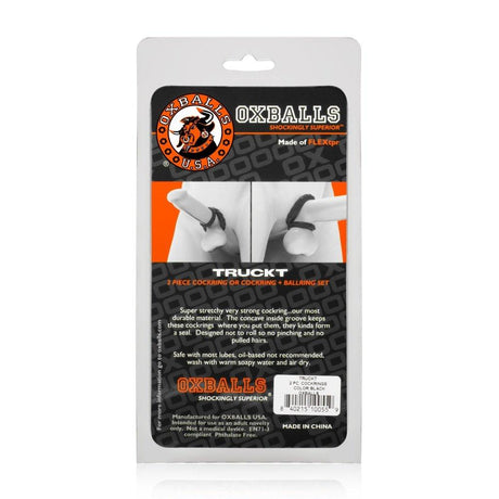 Truckt 2 Pc Cockring Set Black - Adult Toys