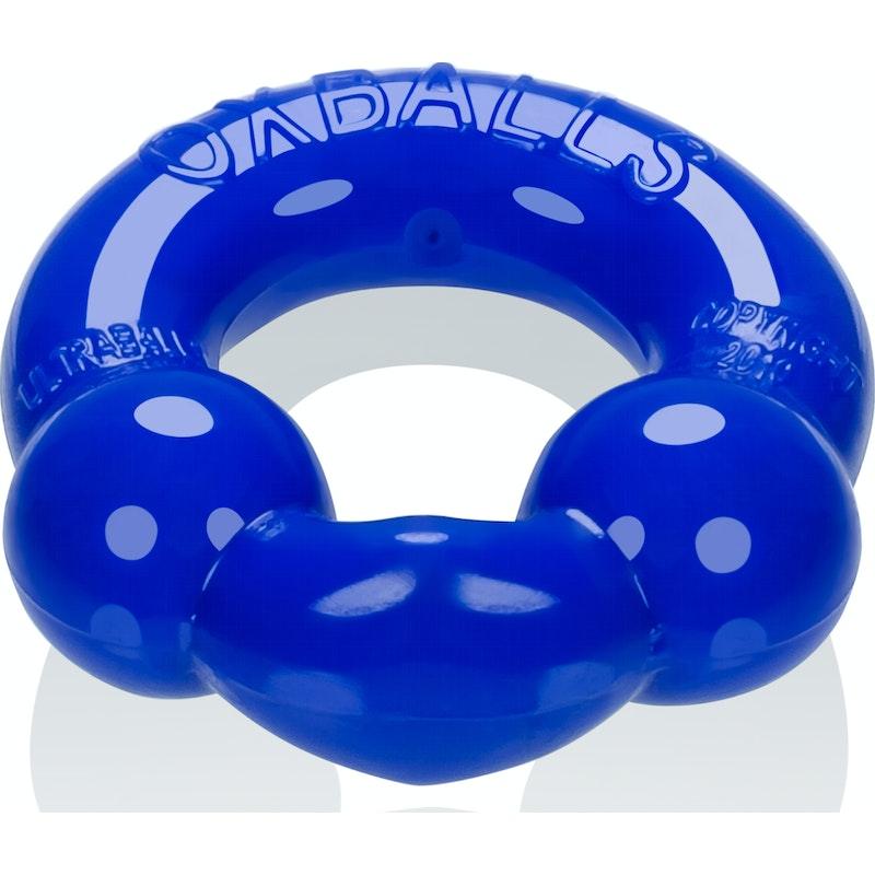 Ultraballs 2 Pk Cockring Black And Pool Blue - Adult Toys