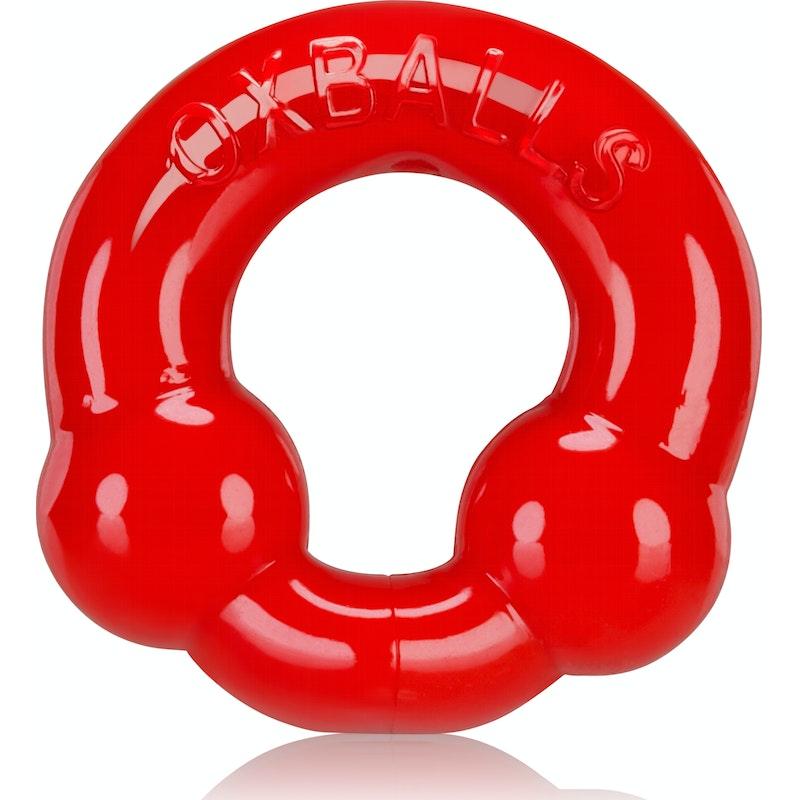 Ultraballs 2 Pk Cockring Steel And Red - Naughty by Nature Adult Store