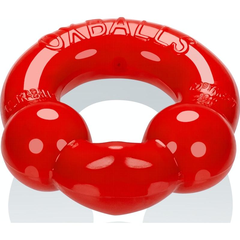 Ultraballs 2 Pk Cockring Steel And Red - Naughty by Nature Adult Store