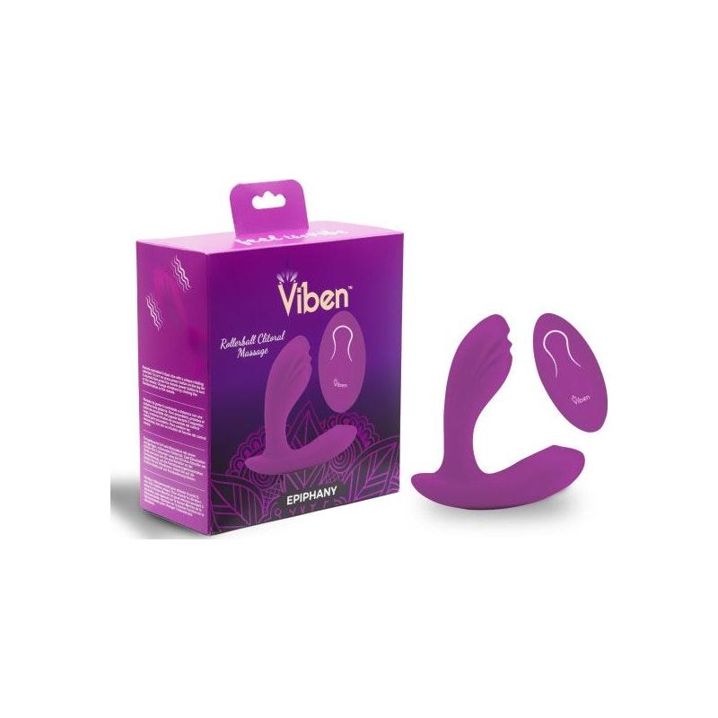 Viben Epiphany Rollerball Dual-Stim Massager w Remote Berry - Naughty by Nature Adult Store