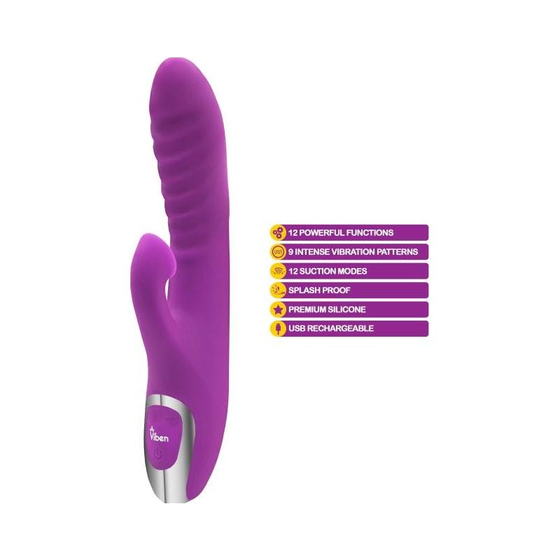 Viben Frenzy Suction Rabbit Vibe Berry - Adult Toys