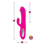 Viben Hypnotic Thrusting Rabbit Vibe w Swinging Clit Stim Hot Pink - Adult Toys