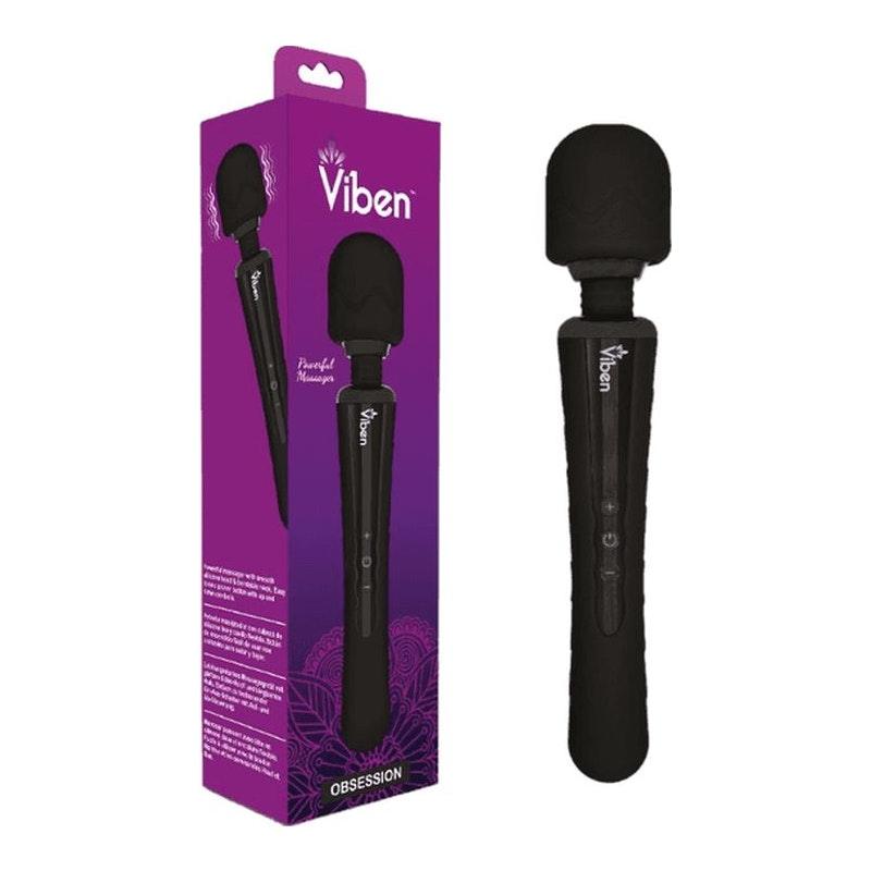 Viben Obsession Rechargeable Wand Massager Black - Adult Toys