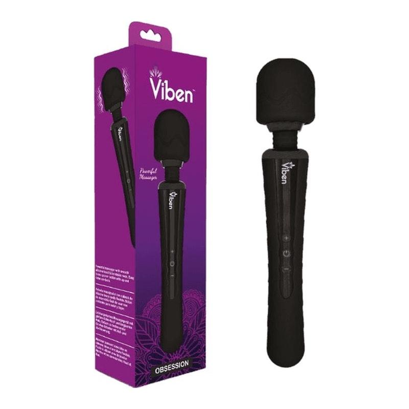 Viben Obsession Rechargeable Wand Massager Black - Naughty by Nature Adult Store