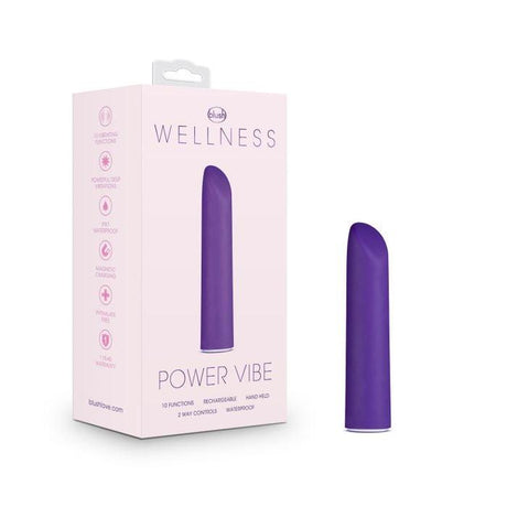 Wellness Power Vibe - Purple 10.1 cm USB Rechargeable Bullet - Naughty by Nature Adult Store