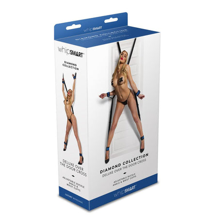WhipSmart Diamond Deluxe Over The Door Cross - Blue - BONDAGE - TOYS
