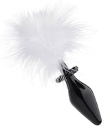 White Fluffer Bunny Tail Glass Anal Plug - Naughty by Nature Adult Store